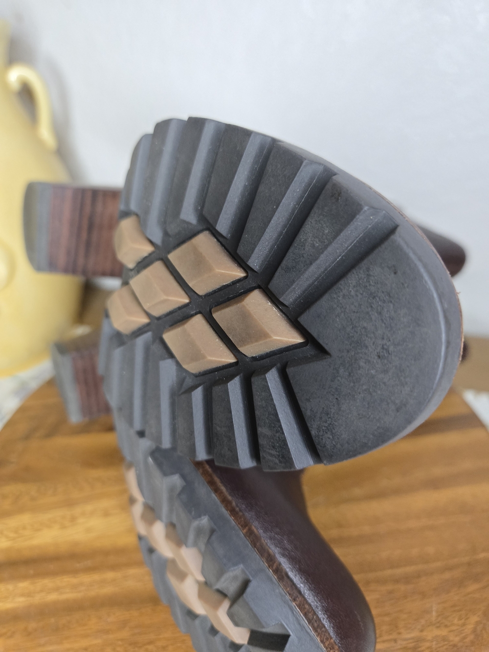 Tommy Hilfiger Dark Brown Leather Block Heel Ankle Boots Size 6 - Picture 8 of 10